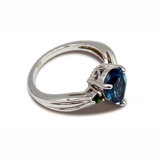 London Blue Topaz Cushion Cut Split-Shank Statement Ring – 2.25 ct | 925 Silver